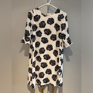 c & e black and white floral dress size 8 nwt